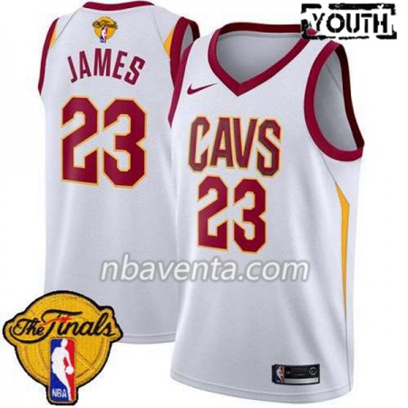 Camiseta Niños Cleveland Cavaliers LeBron James 23 2018 NBA Finals Nike Blanco Swingman
